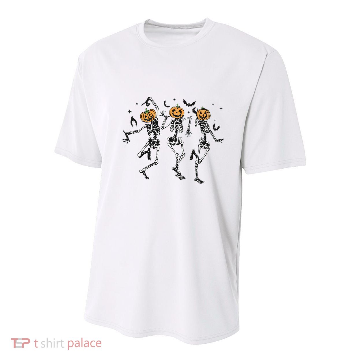 Halloween Pumpkin Dancing Skeleton Costume Youth Performance Sprint T-Shirt