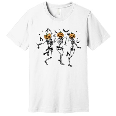 Halloween Pumpkin Dancing Skeleton Costume Premium T-Shirt