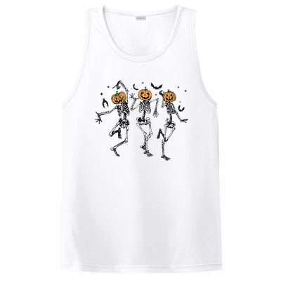 Halloween Pumpkin Dancing Skeleton Costume PosiCharge Competitor Tank