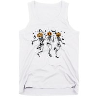 Halloween Pumpkin Dancing Skeleton Costume Tank Top