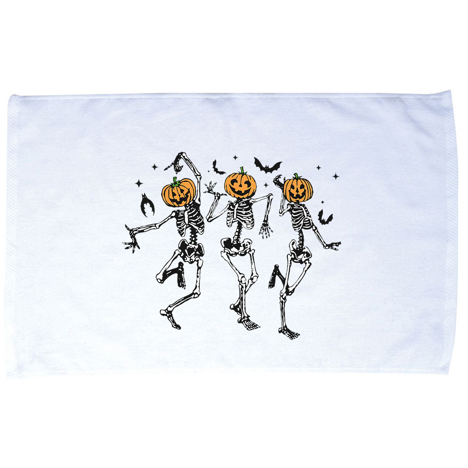 Halloween Pumpkin Dancing Skeleton Costume Microfiber Hand Towel