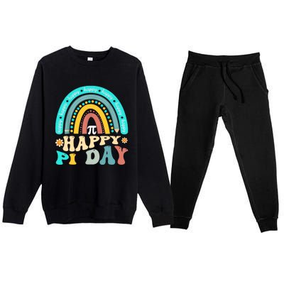 Happy Pi Day Mathematic Math Teacher Gift Rainbow Premium Crewneck Sweatsuit Set