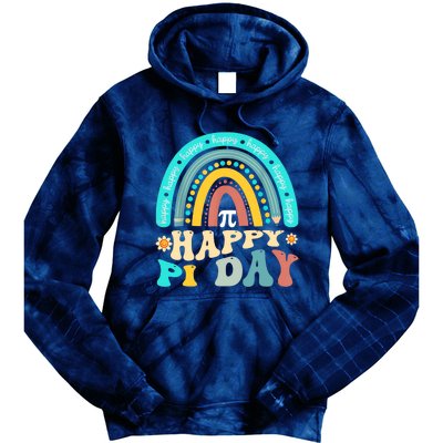 Happy Pi Day Mathematic Math Teacher Gift Rainbow Tie Dye Hoodie