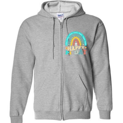 Happy Pi Day Mathematic Math Teacher Gift Rainbow Full Zip Hoodie