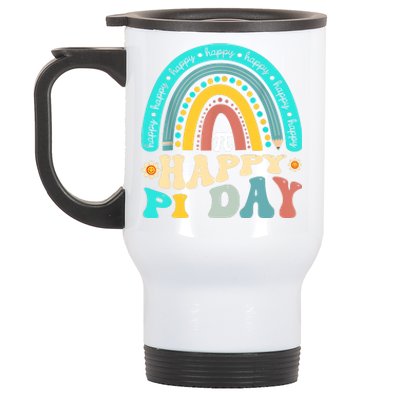 Happy Pi Day Mathematic Math Teacher Gift Rainbow Stainless Steel Travel Mug