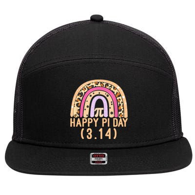 Happy Pi Day Rainbow March 14th 7 Panel Mesh Trucker Snapback Hat