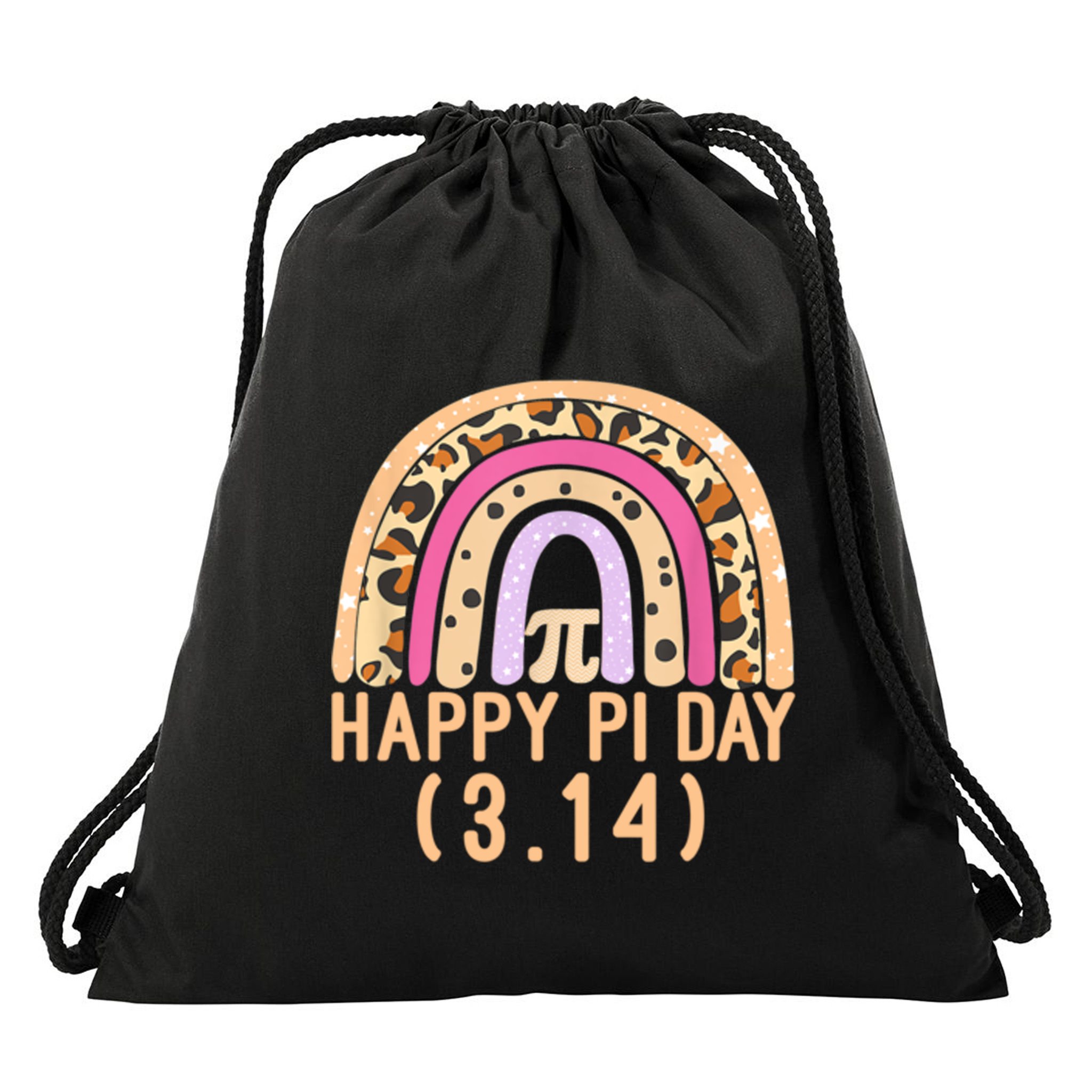 Happy Pi Day Rainbow March 14th Drawstring Bag