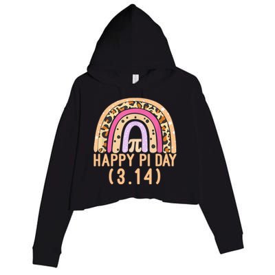 Happy Pi Day Rainbow March 14th Crop Fleece Hoodie