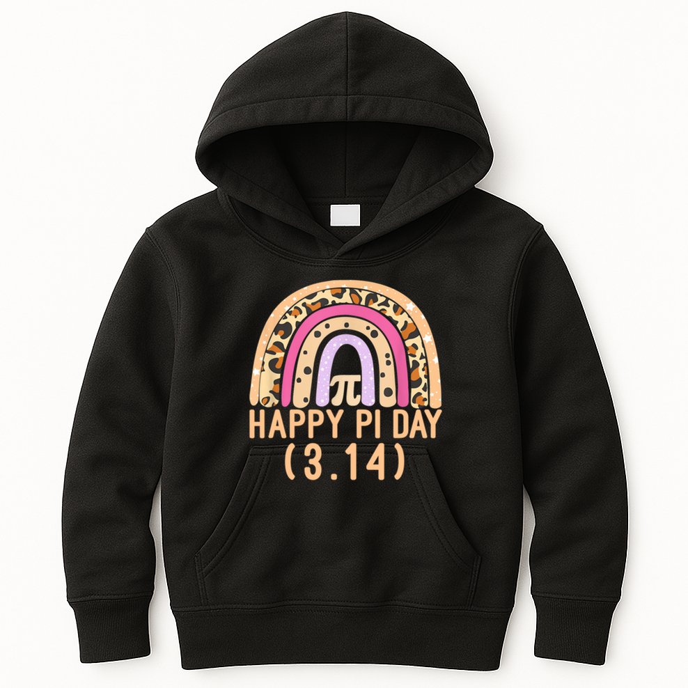 Happy Pi Day Rainbow March 14th Kids Hoodie