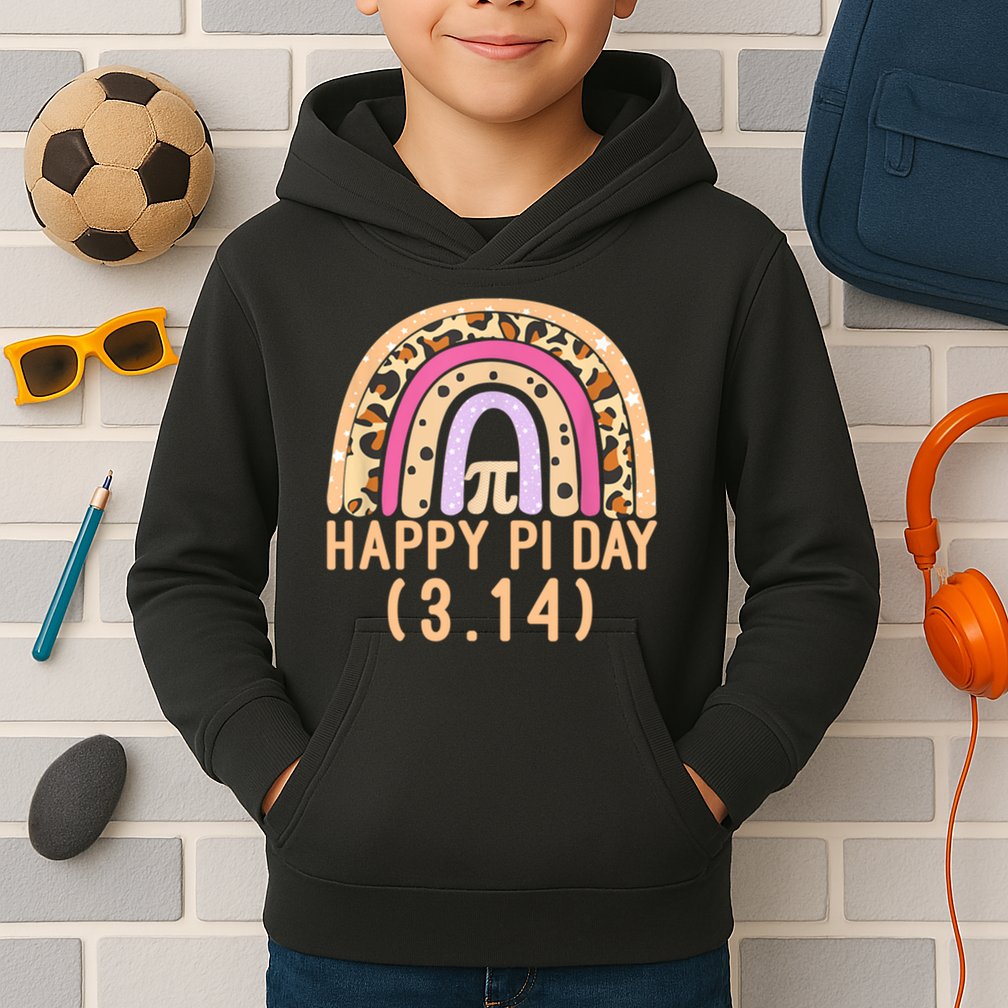 Happy Pi Day Rainbow March 14th Kids Hoodie