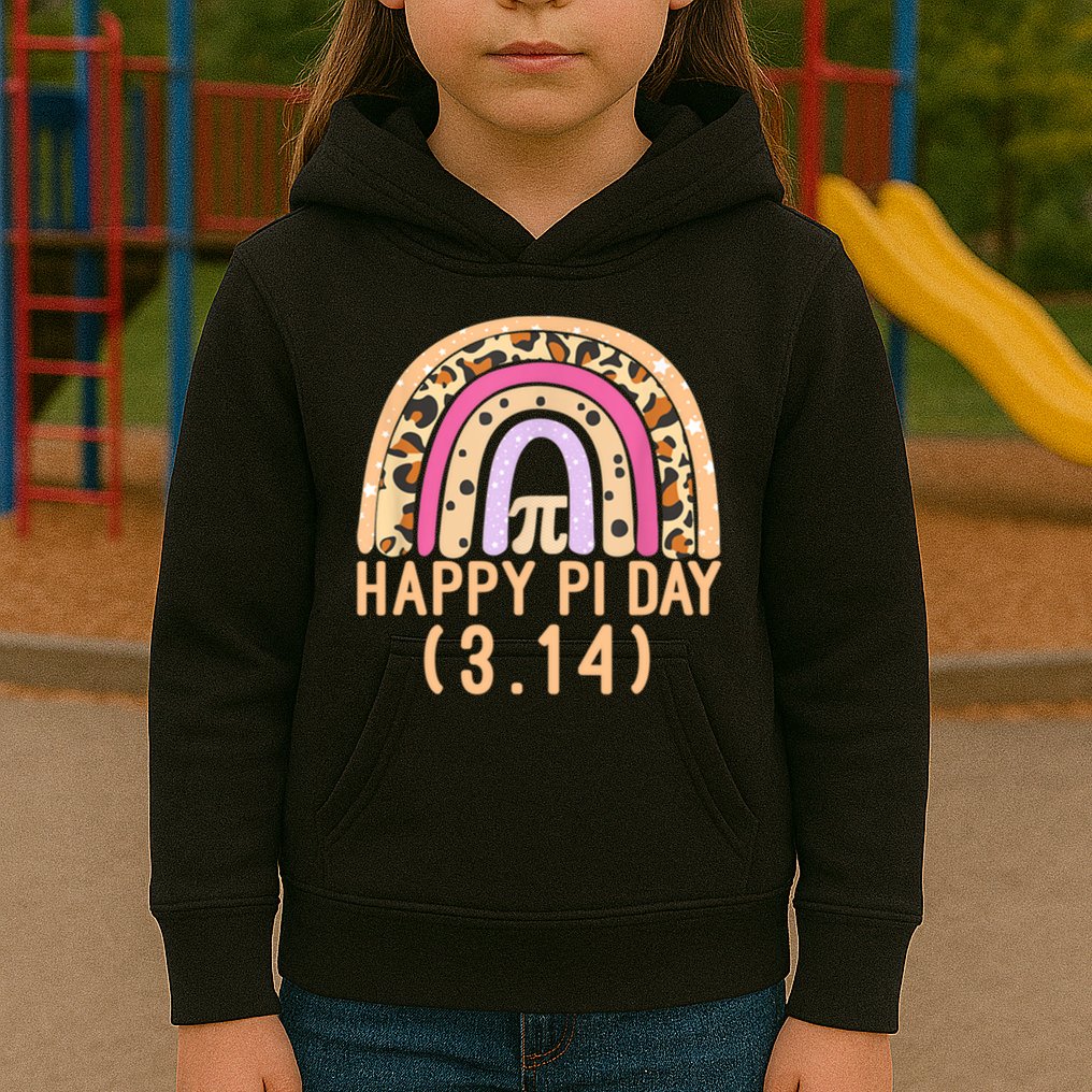 Happy Pi Day Rainbow March 14th Kids Hoodie