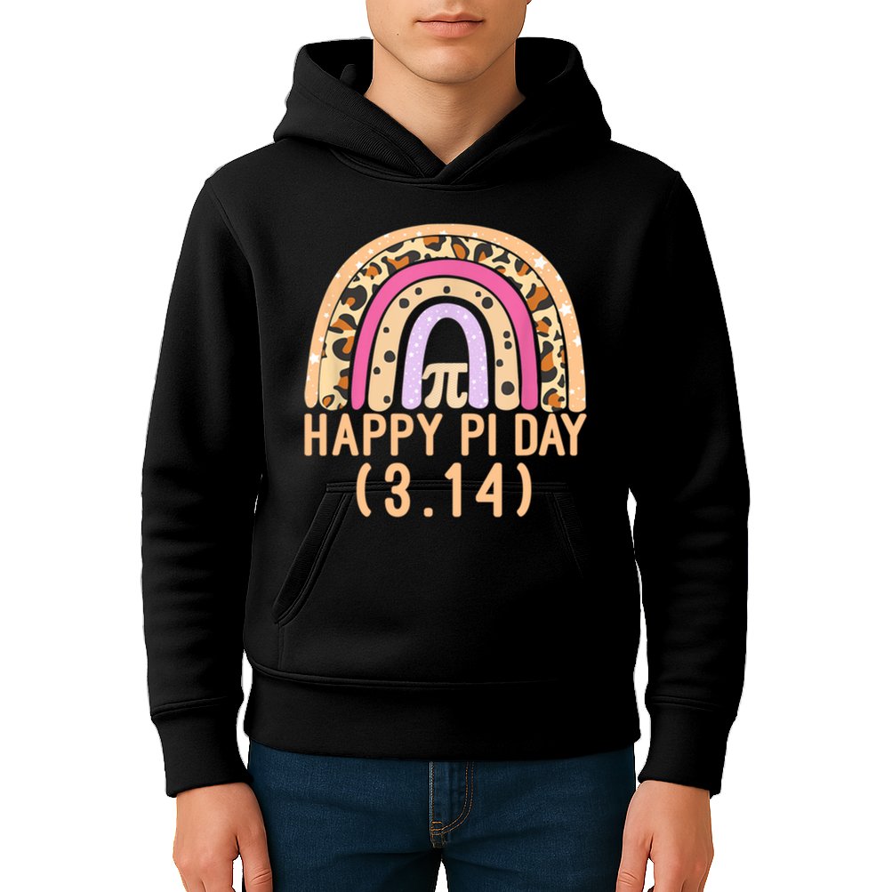 Happy Pi Day Rainbow March 14th Kids Hoodie