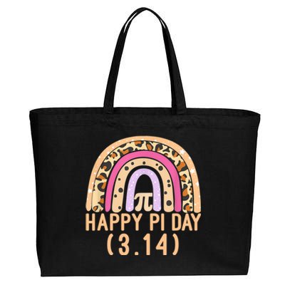 Happy Pi Day Rainbow March 14th Cotton Canvas Jumbo Tote