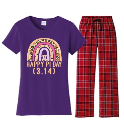 Happy Pi Day Rainbow March 14th Women's Flannel Pajama Set