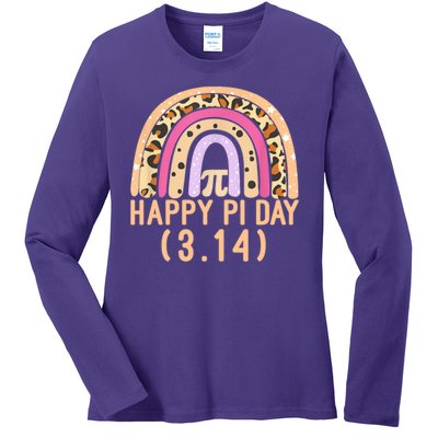 Happy Pi Day Rainbow March 14th Ladies Long Sleeve Shirt