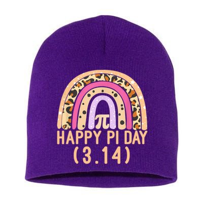 Happy Pi Day Rainbow March 14th Short Acrylic Beanie
