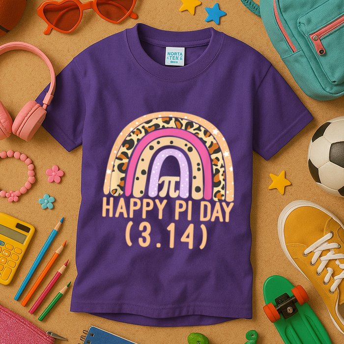 Happy Pi Day Rainbow March 14th Kids T-Shirt