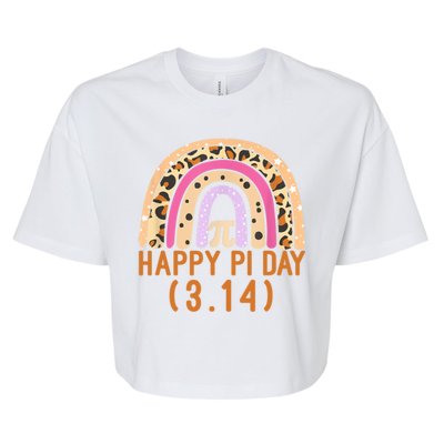 Happy Pi Day Rainbow March 14th Bella+Canvas Jersey Crop Tee