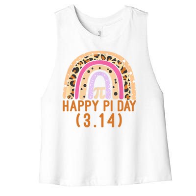 Happy Pi Day Rainbow March 14th Women's Racerback Cropped Tank