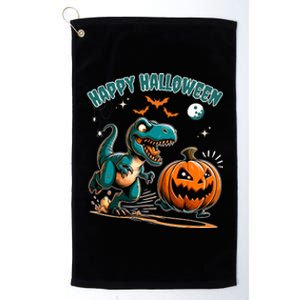 Halloween Pumpkin Dinosaur Funny Trex Design Platinum Collection Golf Towel