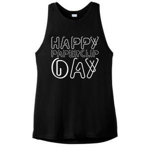 Happy Paperclip Day 29th May Paperclip Day Outfit Gift Ladies PosiCharge Tri-Blend Wicking Tank