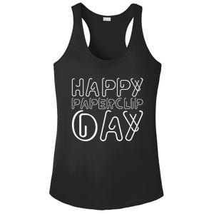 Happy Paperclip Day 29th May Paperclip Day Outfit Gift Ladies PosiCharge Competitor Racerback Tank