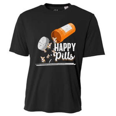 Happy Pills Dog Lover Chihuahua Dog Owner Ideas Cooling Performance Crew T-Shirt