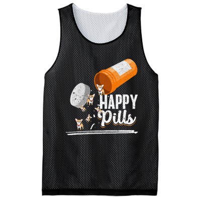 Happy Pills Dog Lover Chihuahua Dog Owner Ideas Mesh Reversible Basketball Jersey Tank