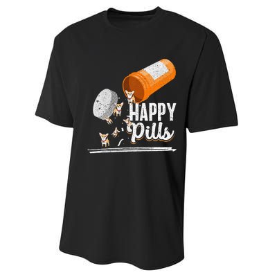 Happy Pills Dog Lover Chihuahua Dog Owner Ideas Performance Sprint T-Shirt