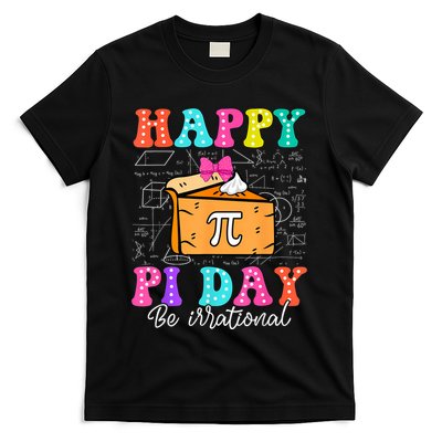 Happy Pi Day Funny Math Coach Teacher Pi Day Coquette Bow T-Shirt