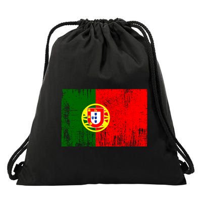 Happy Portugal Day Distressed Portugal Flag Drawstring Bag