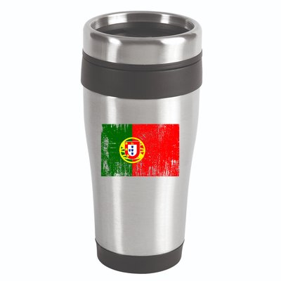 Happy Portugal Day Distressed Portugal Flag 16oz Travel Tumbler