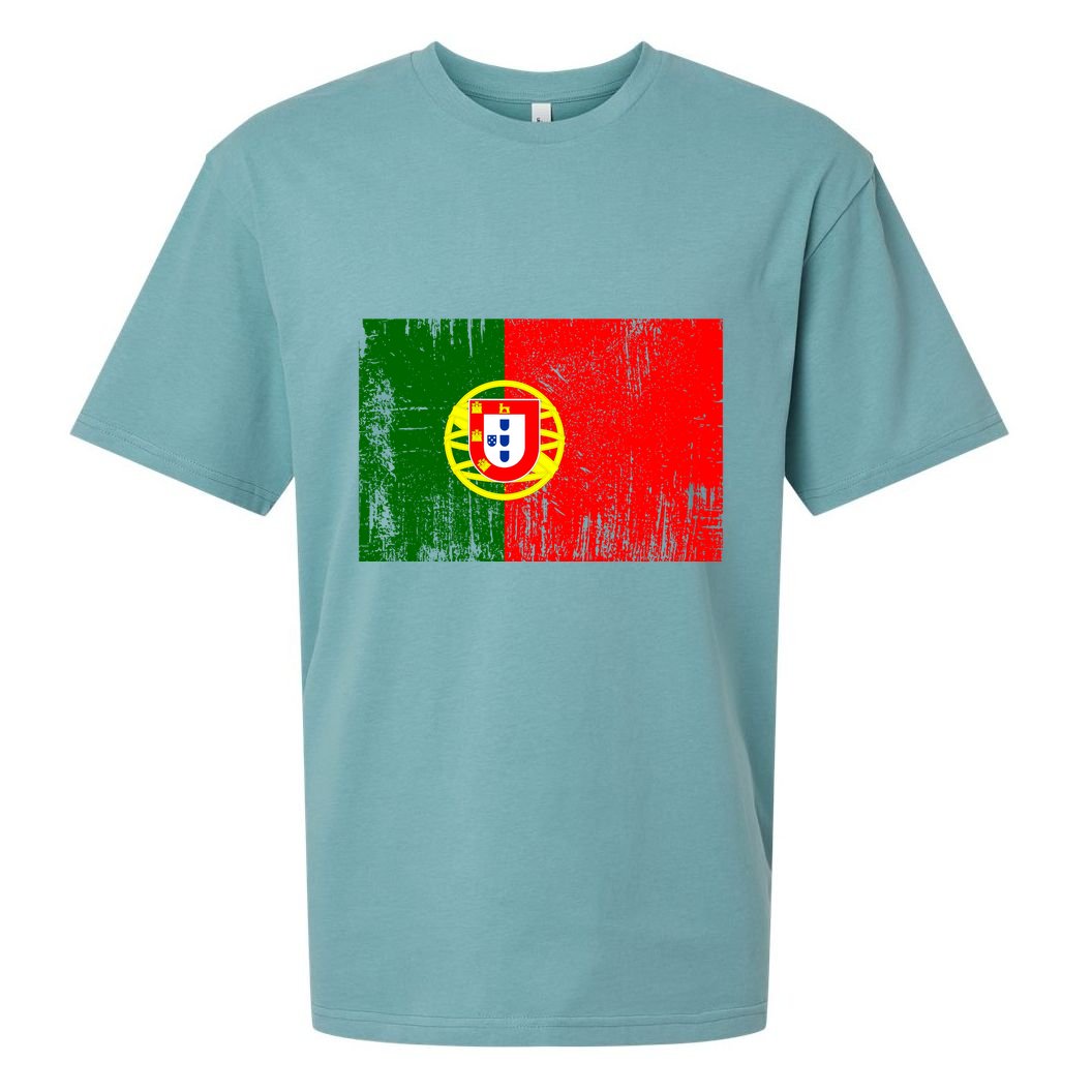 Happy Portugal Day Distressed Portugal Flag Sueded Cloud Jersey T-Shirt
