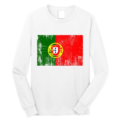 Happy Portugal Day Distressed Portugal Flag Long Sleeve Shirt