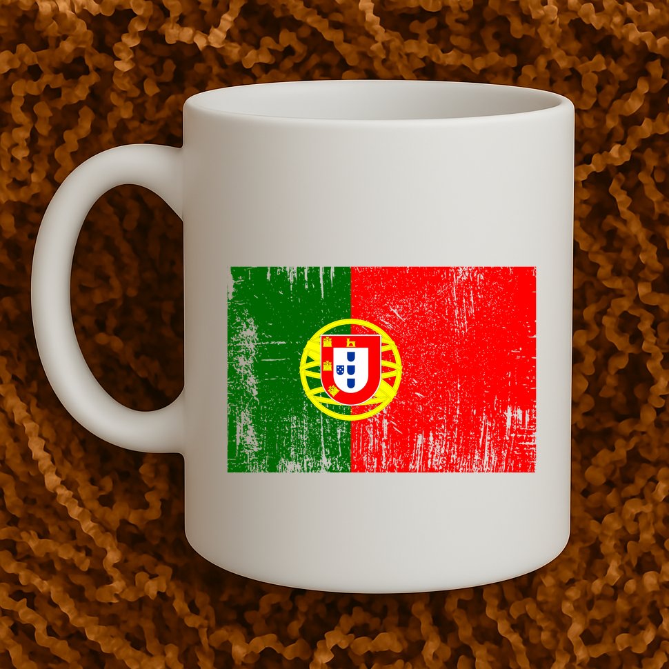 Happy Portugal Day Distressed Portugal Flag Mug
