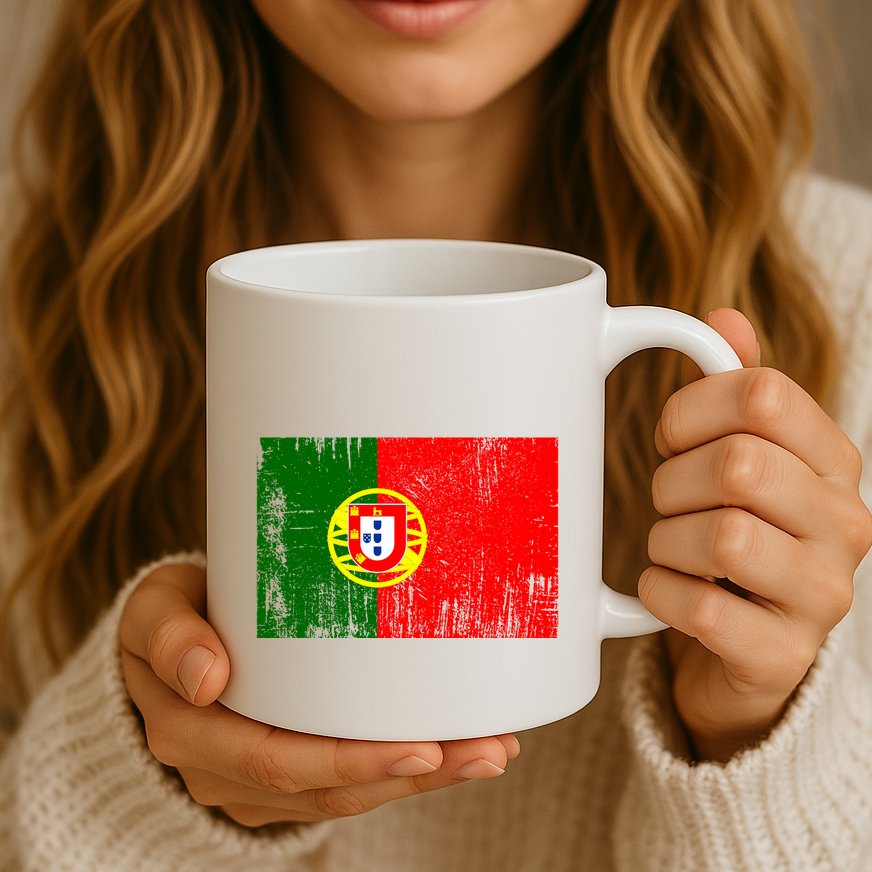 Happy Portugal Day Distressed Portugal Flag Mug