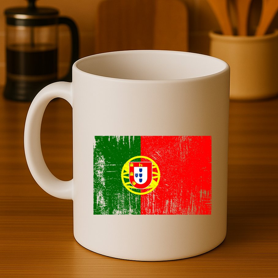 Happy Portugal Day Distressed Portugal Flag Mug
