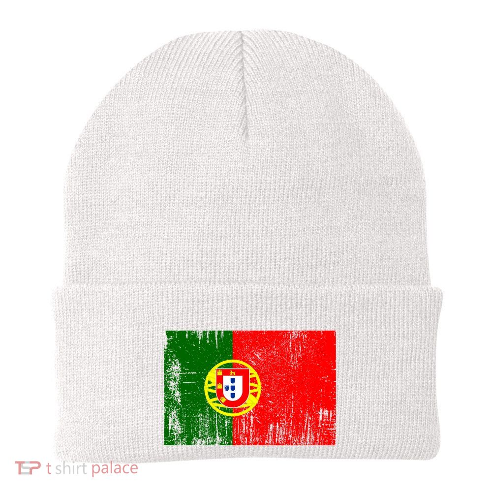 Happy Portugal Day Distressed Portugal Flag Beanie
