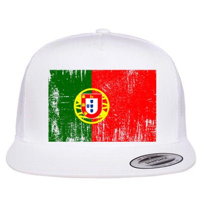 Happy Portugal Day Distressed Portugal Flag Flat Bill Trucker Hat