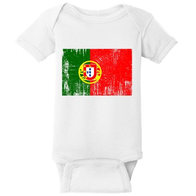 Happy Portugal Day Distressed Portugal Flag Baby Bodysuit