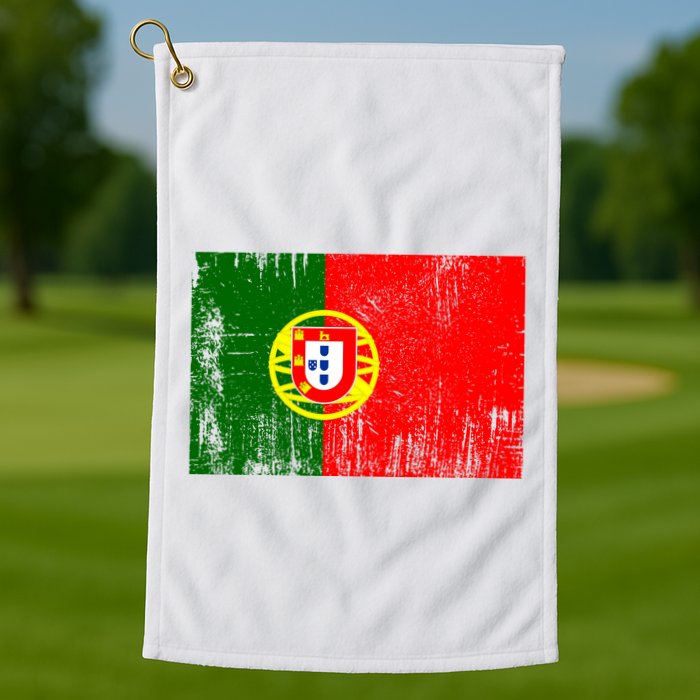 Happy Portugal Day Distressed Portugal Flag Golf Towel