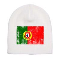 Happy Portugal Day Distressed Portugal Flag Short Acrylic Beanie