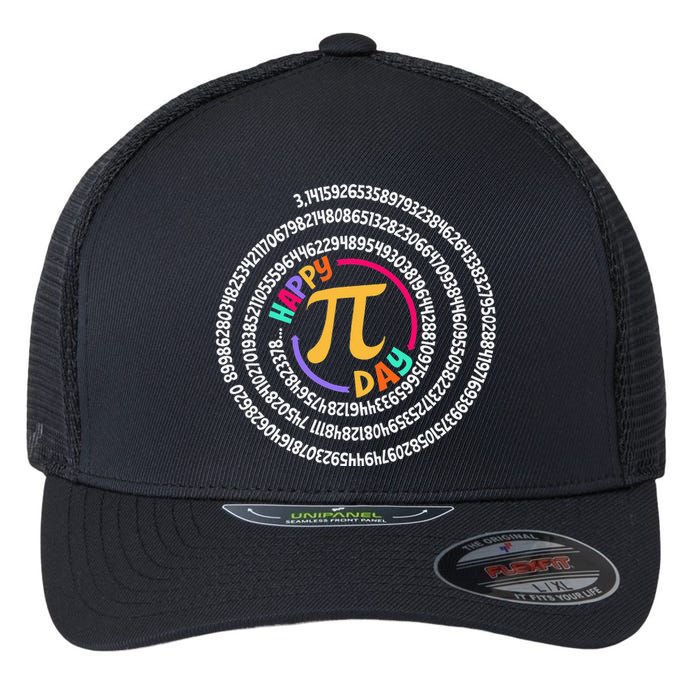 Happy Pi Day 3.14 Mathematic Math Teacher Gift Spiral Pi Day Flexfit Unipanel Trucker Cap