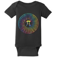 Happy Pi Day Funny Pi Day Spiral Pi Math Tie Dye 3.14 Baby Bodysuit