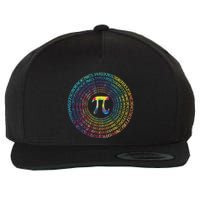Happy Pi Day Funny Pi Day Spiral Pi Math Tie Dye 3.14 Wool Snapback Cap