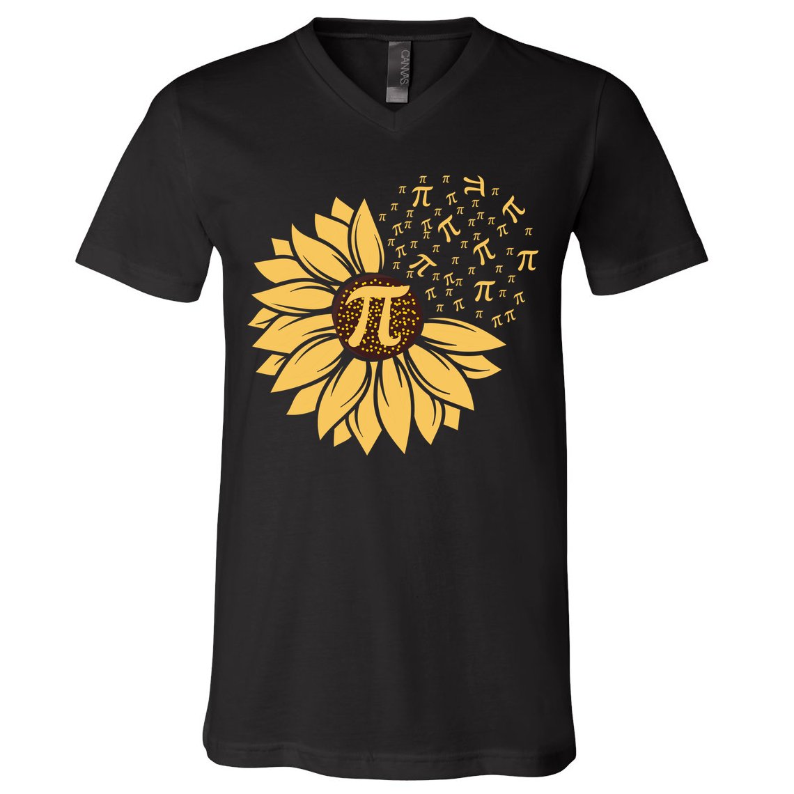 Happy Pi Day Sunflower Lovers V-Neck T-Shirt