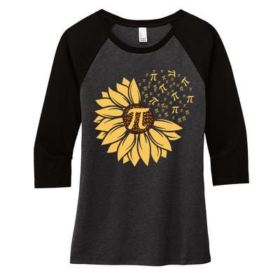 Happy Pi Day Sunflower Lovers Women's Tri-Blend 3/4-Sleeve Raglan Shirt