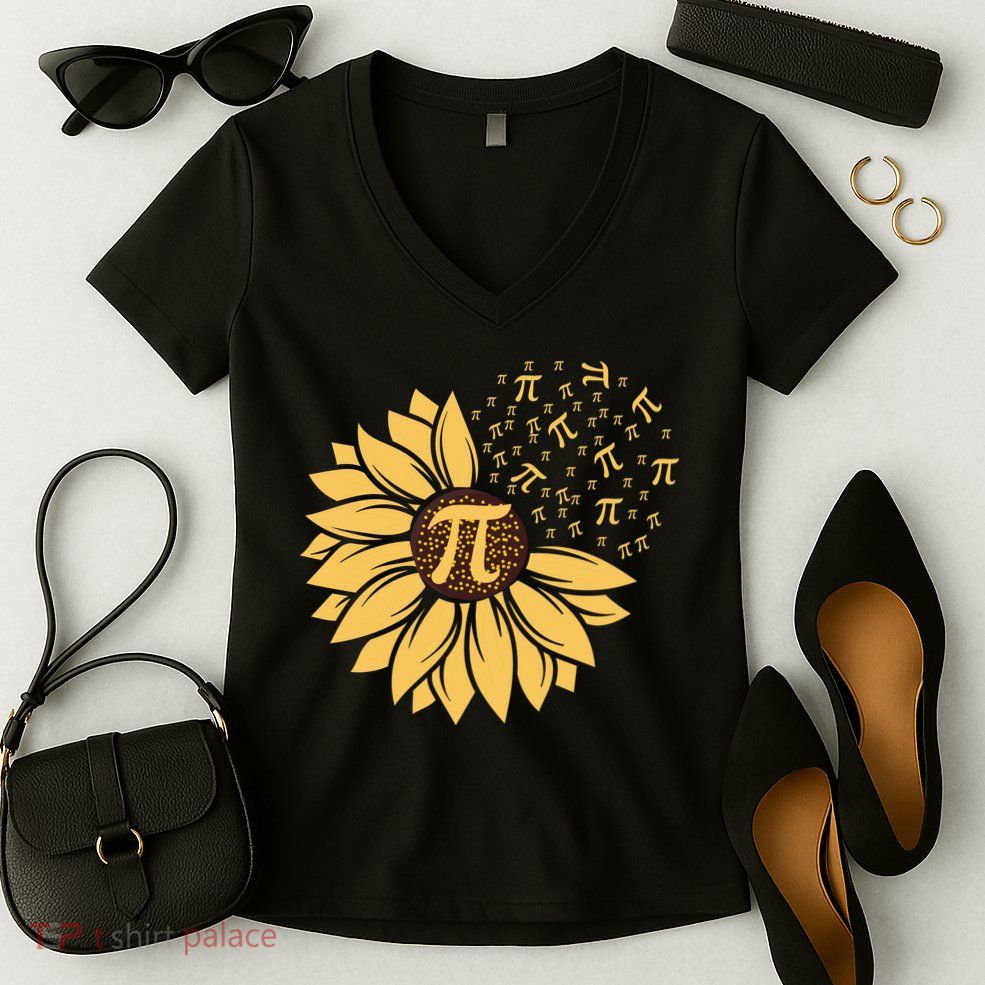 Happy Pi Day Sunflower Lovers Women's V-Neck T-Shirt