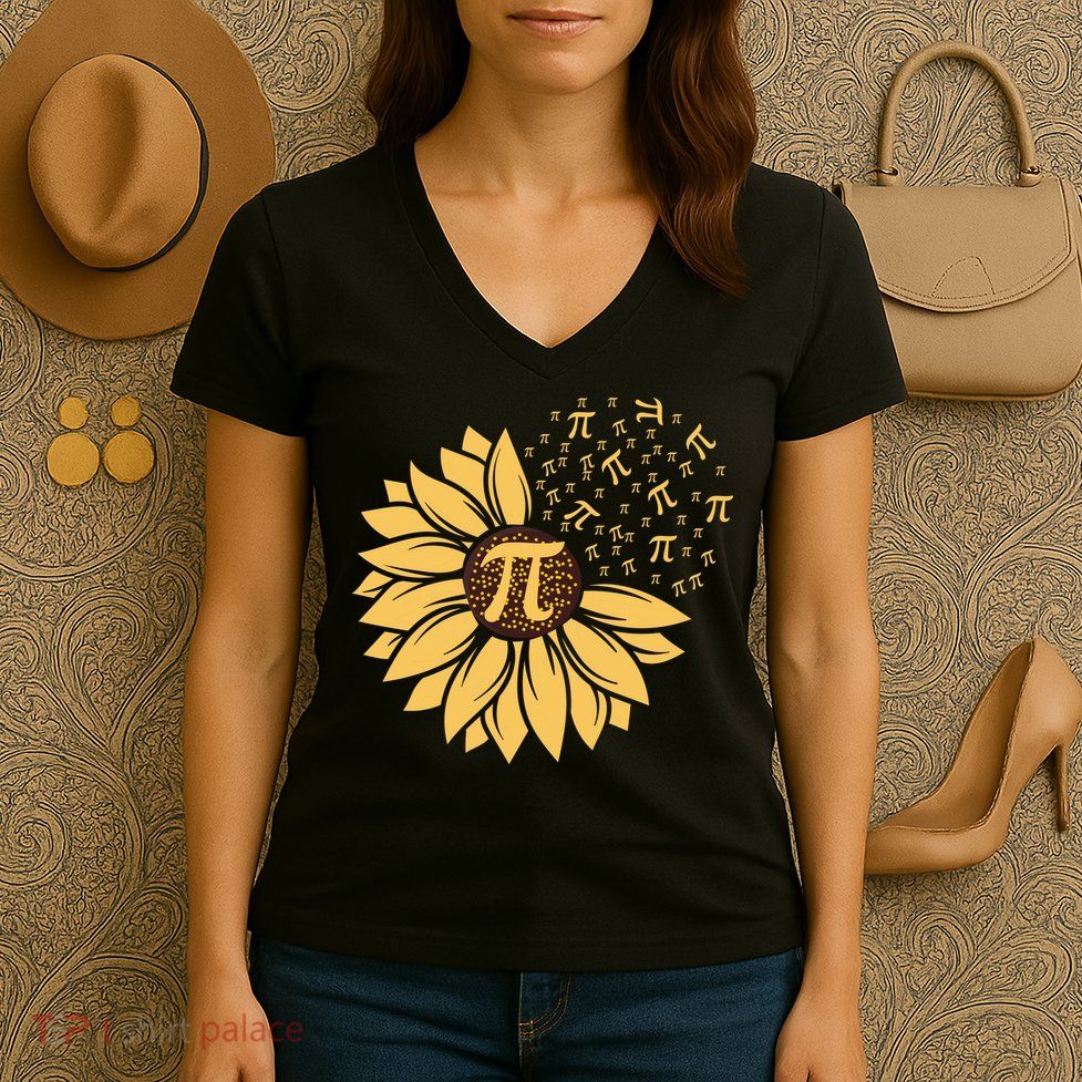 Happy Pi Day Sunflower Lovers Women's V-Neck T-Shirt