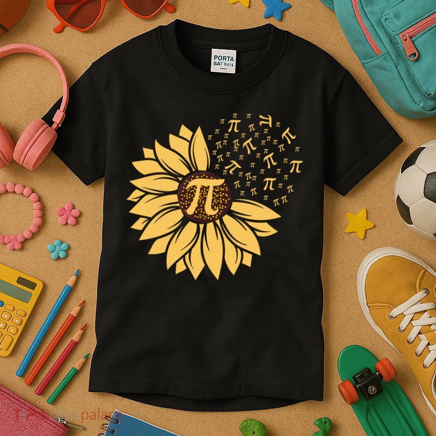 Happy Pi Day Sunflower Lovers Kids T-Shirt